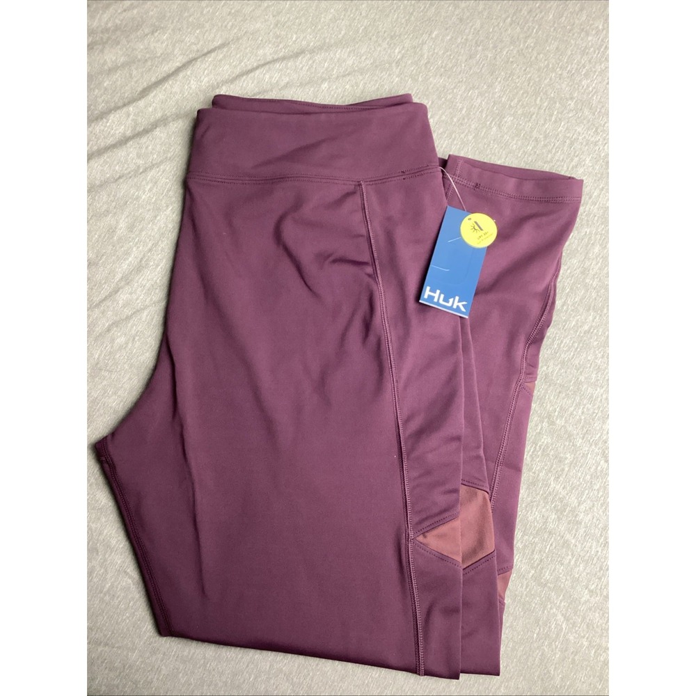 Huk Reel On Legging Women's Leggings Blackberry XL Fishing Running Gym Hiking